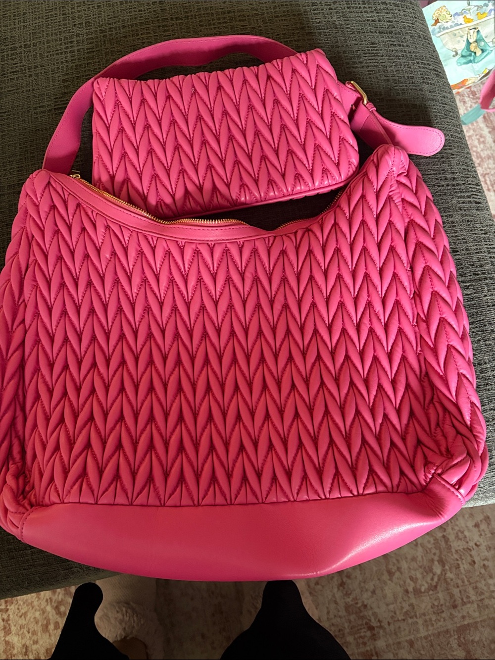 Hot Pink Quilted Women’s Shoulder Bag - Designer Style